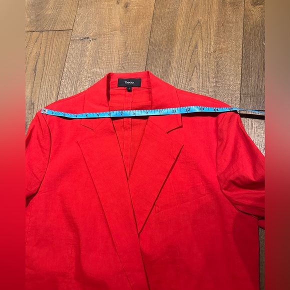 Theory Red Double-Breasted Blazer with Matching Shorts - Picture 6 of 16